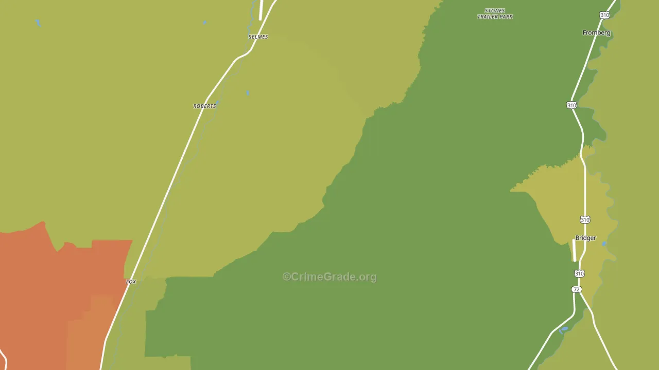 Carbon County, MT Map of Burglary Rates