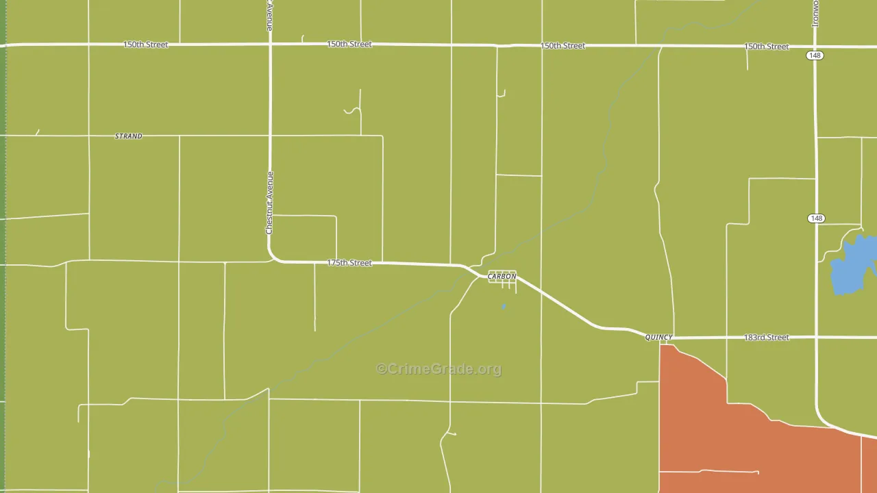 Carbon, IA Map of Burglary Rates