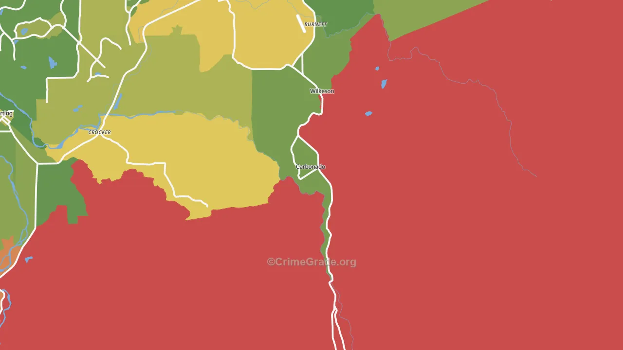 Carbonado, WA Map of Burglary Rates