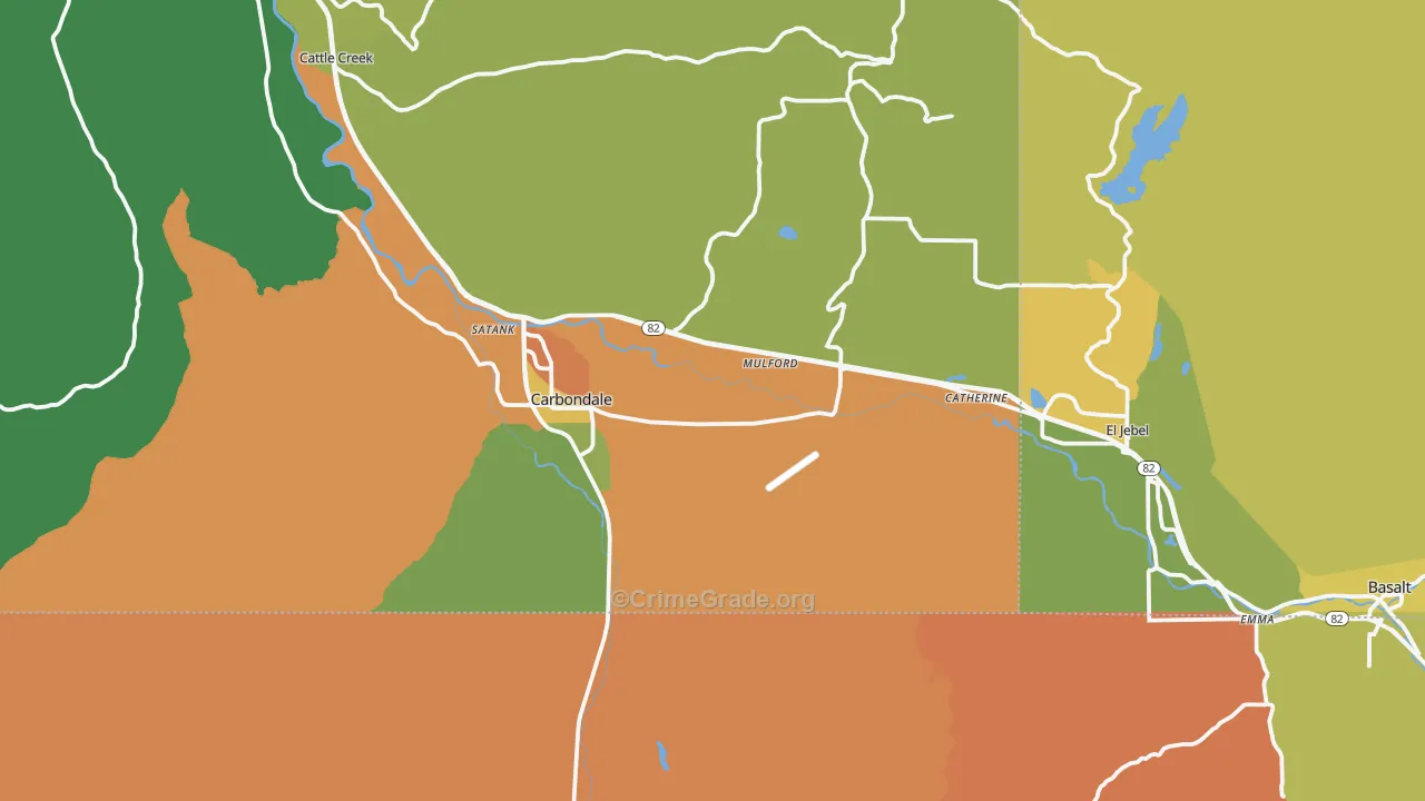 Carbondale, CO Map of Burglary Rates