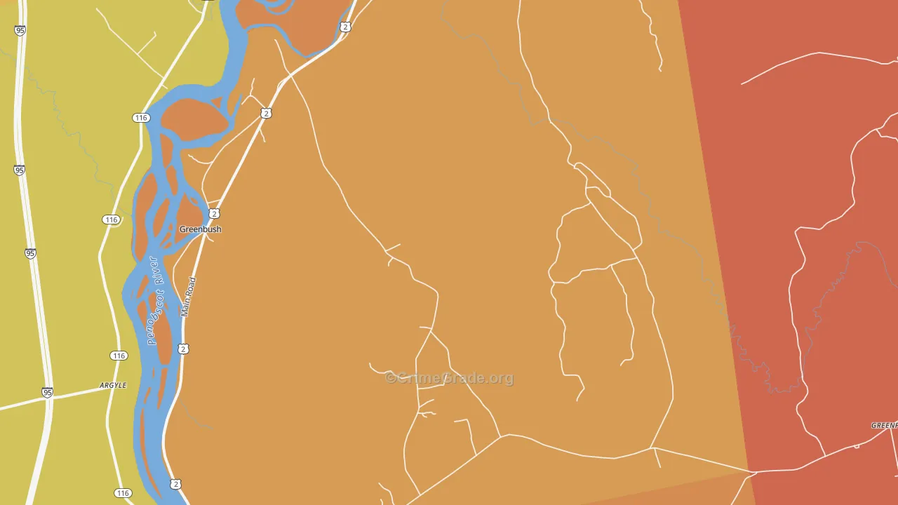 Cardville, ME Map of Burglary Rates
