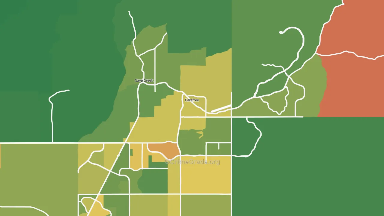 Carefree, AZ Map of Burglary Rates