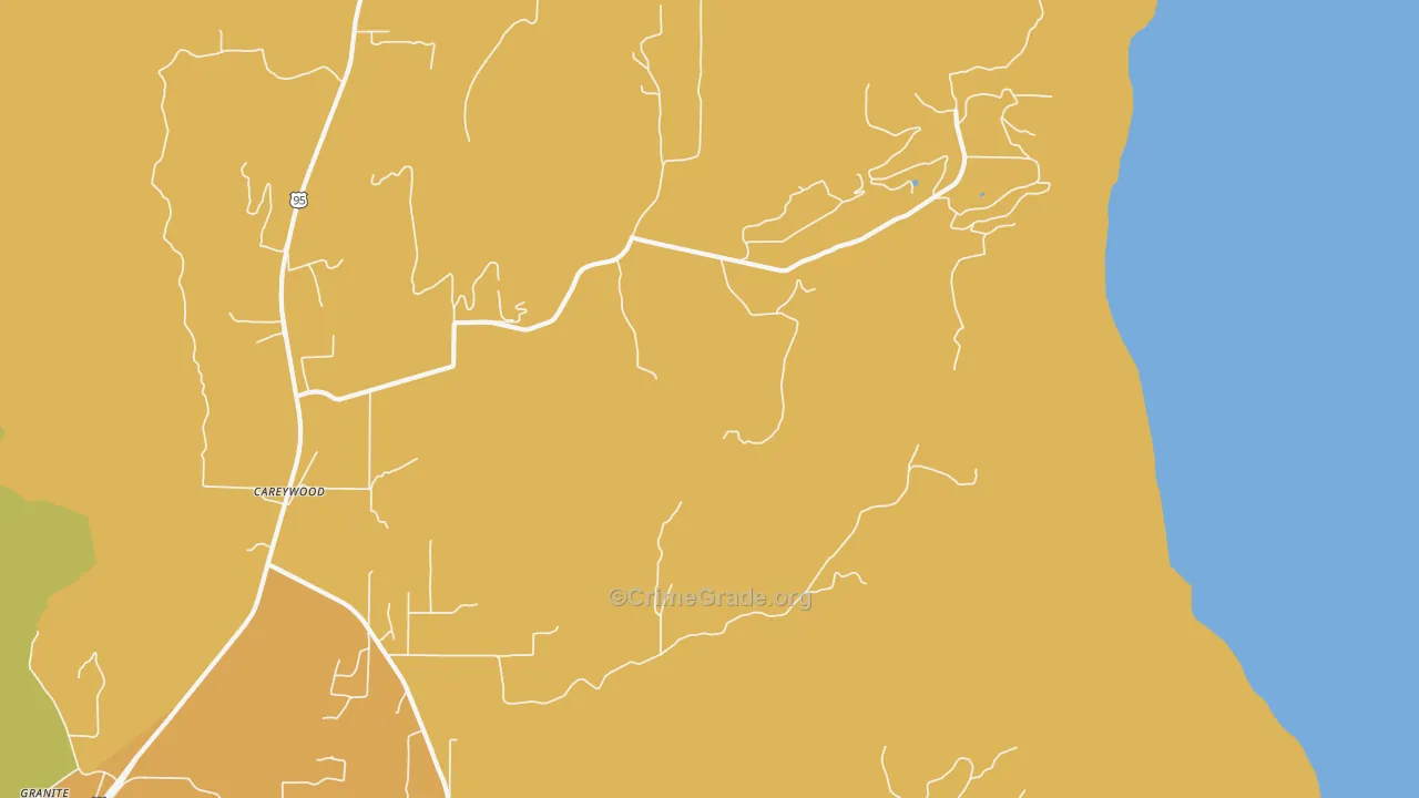 Careywood, ID Map of Burglary Rates