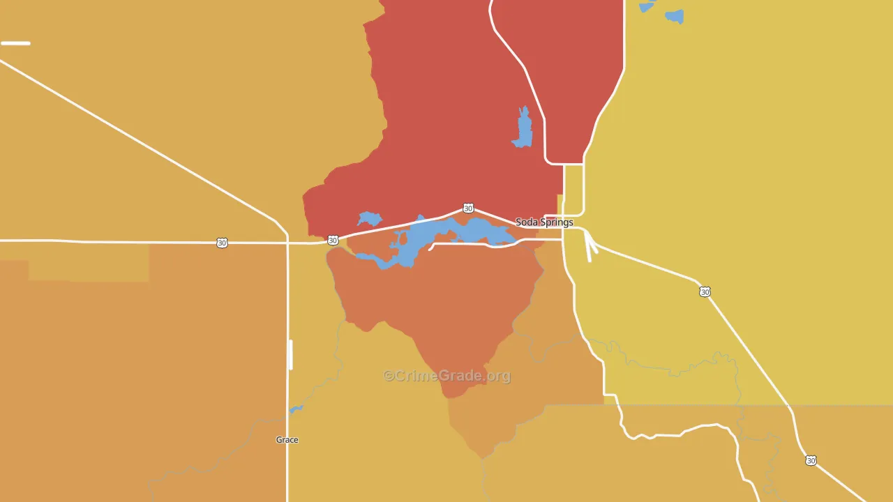 Caribou County, ID Map of Burglary Rates