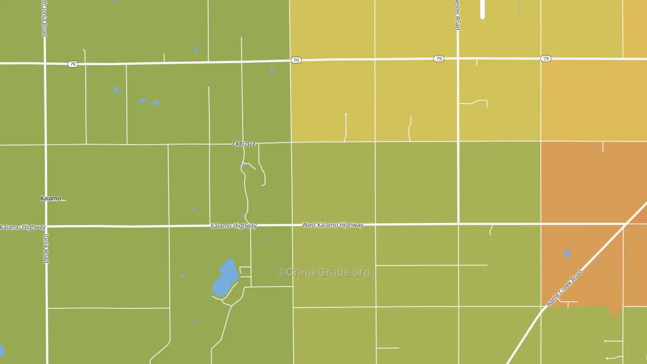 Carlisle, MI Map of Burglary Rates