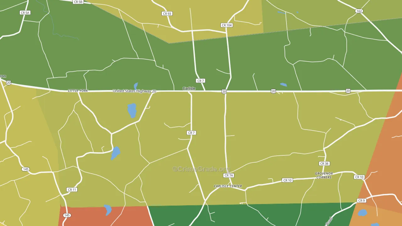Carlisle, NY Map of Burglary Rates