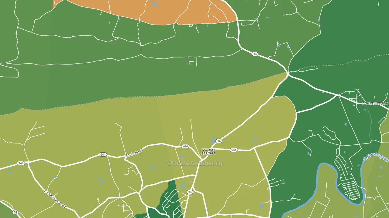 Carlisle Springs, PA Map of Burglary Rates