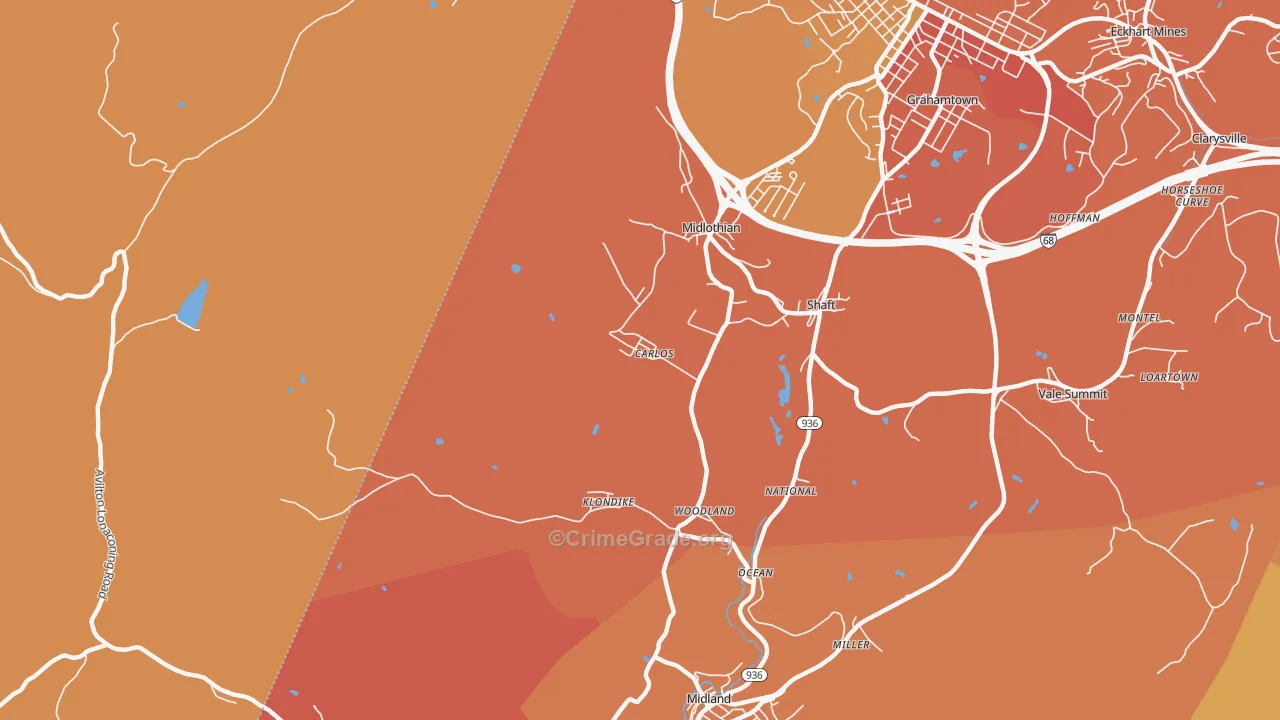 Carlos, MD Map of Burglary Rates