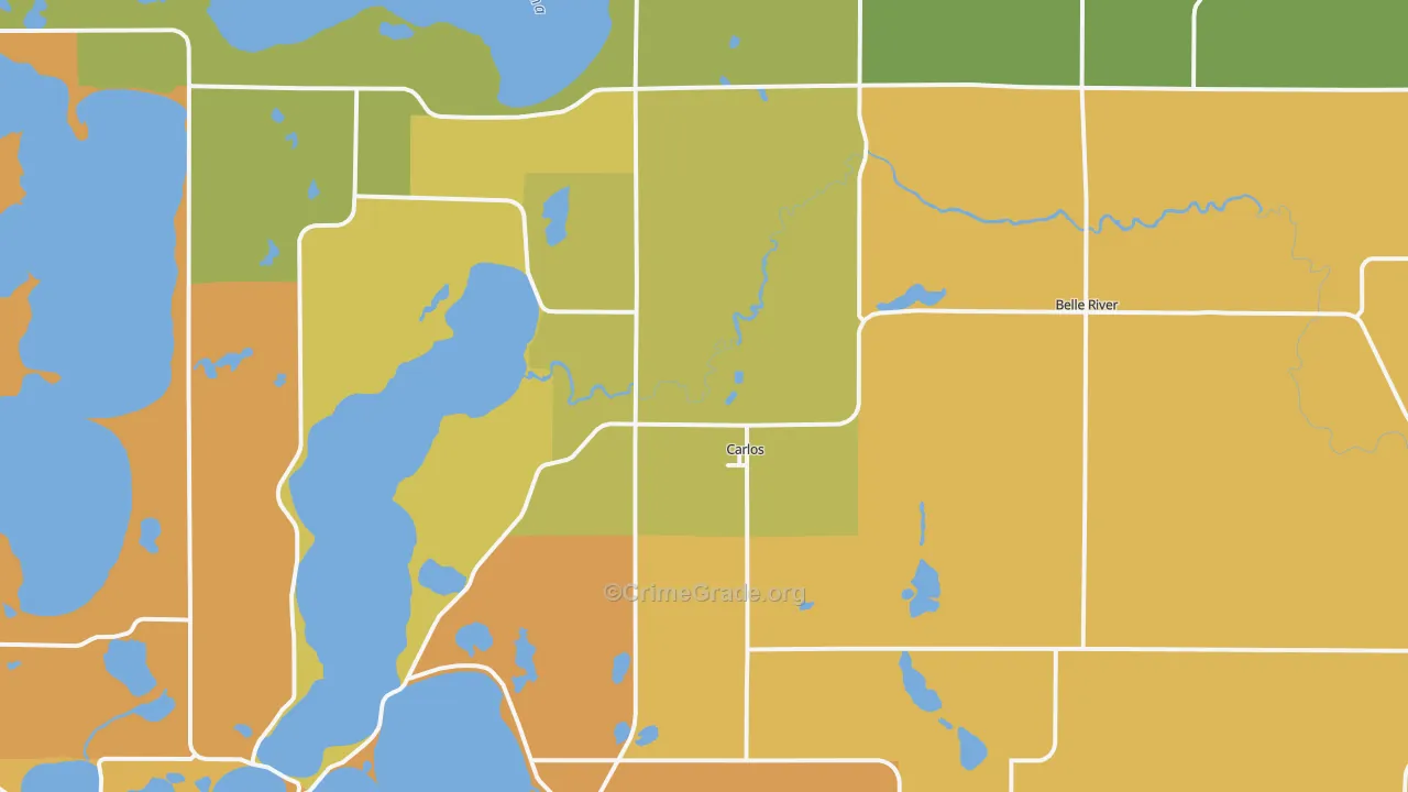Carlos, MN Map of Burglary Rates