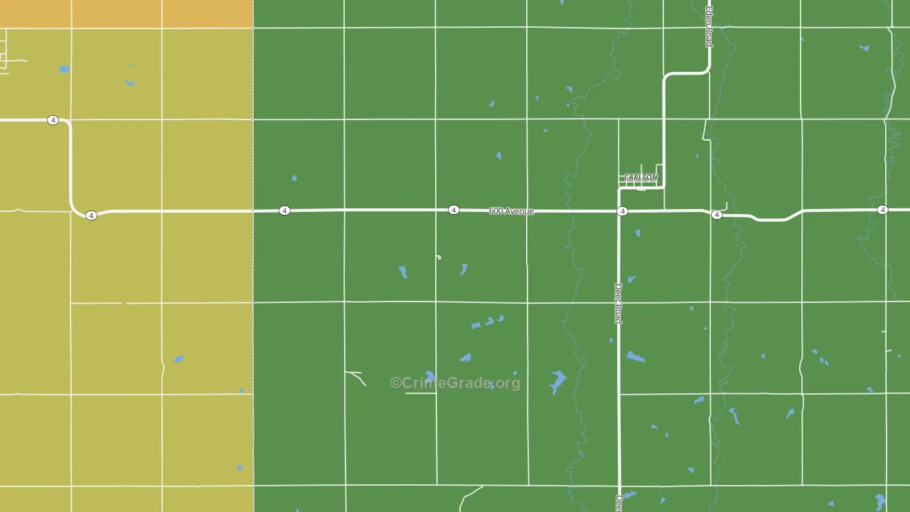 Carlton, KS Map of Burglary Rates