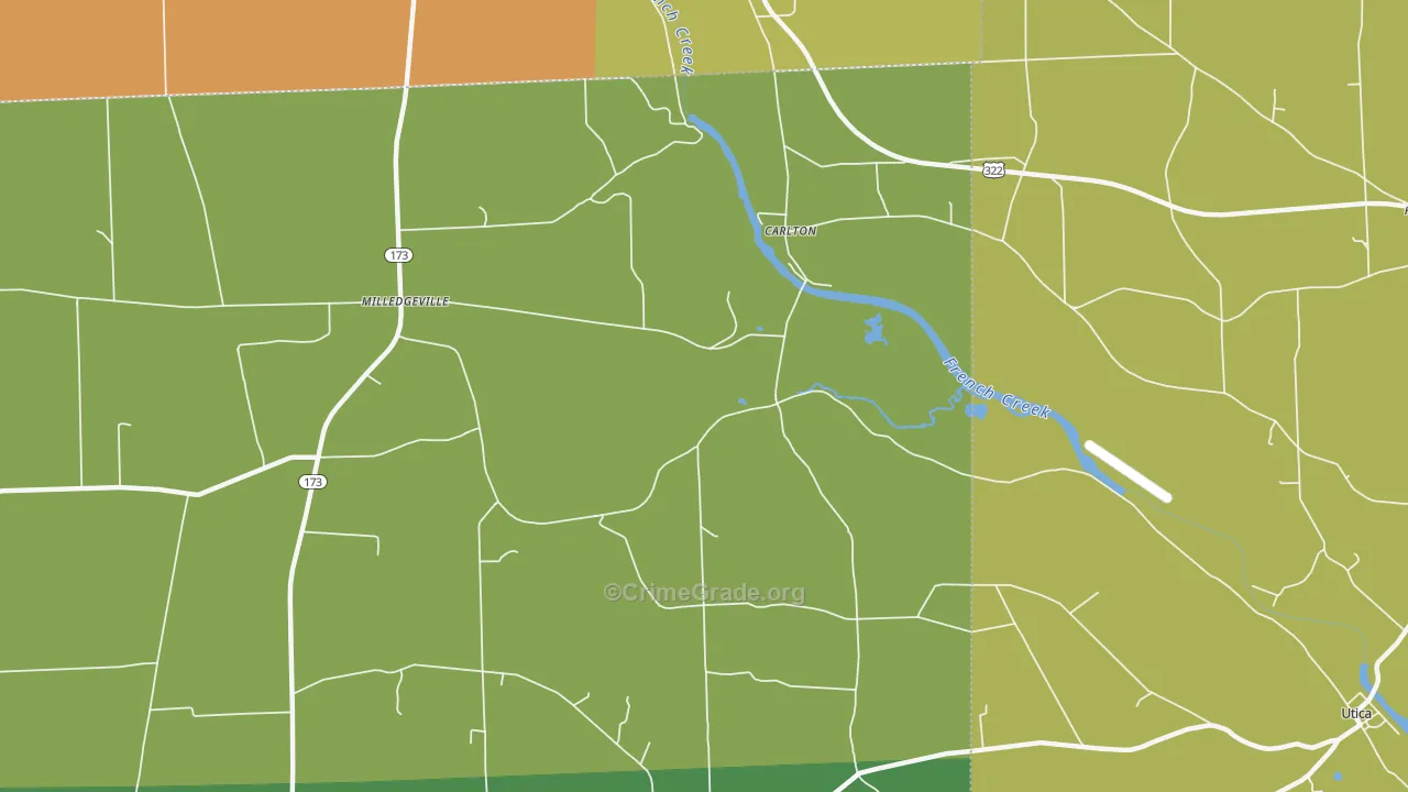 Carlton, PA Map of Burglary Rates
