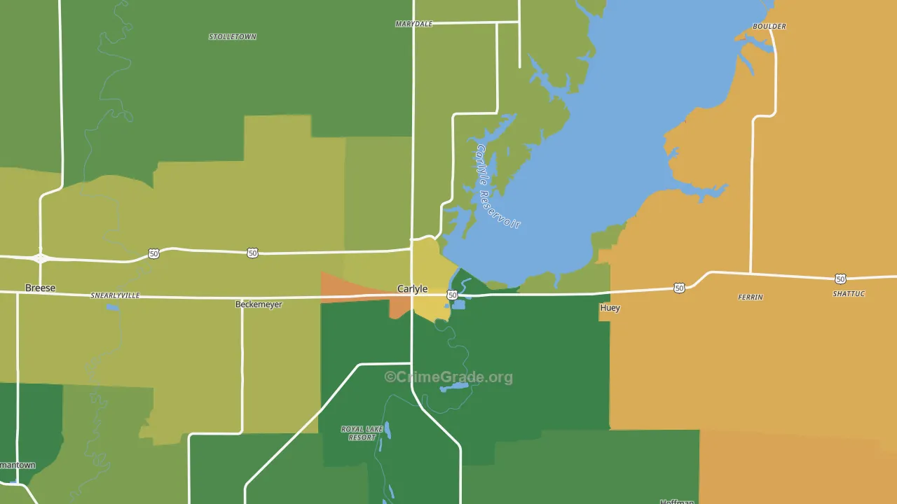 Carlyle, IL Map of Burglary Rates