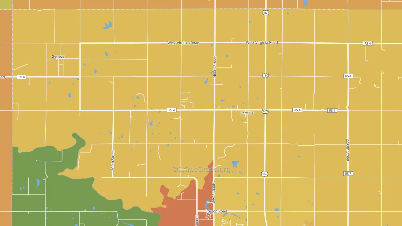 Carlyle, KS Map of Burglary Rates