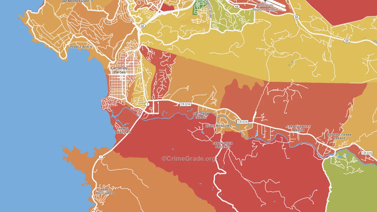 Carmel, CA Map of Burglary Rates