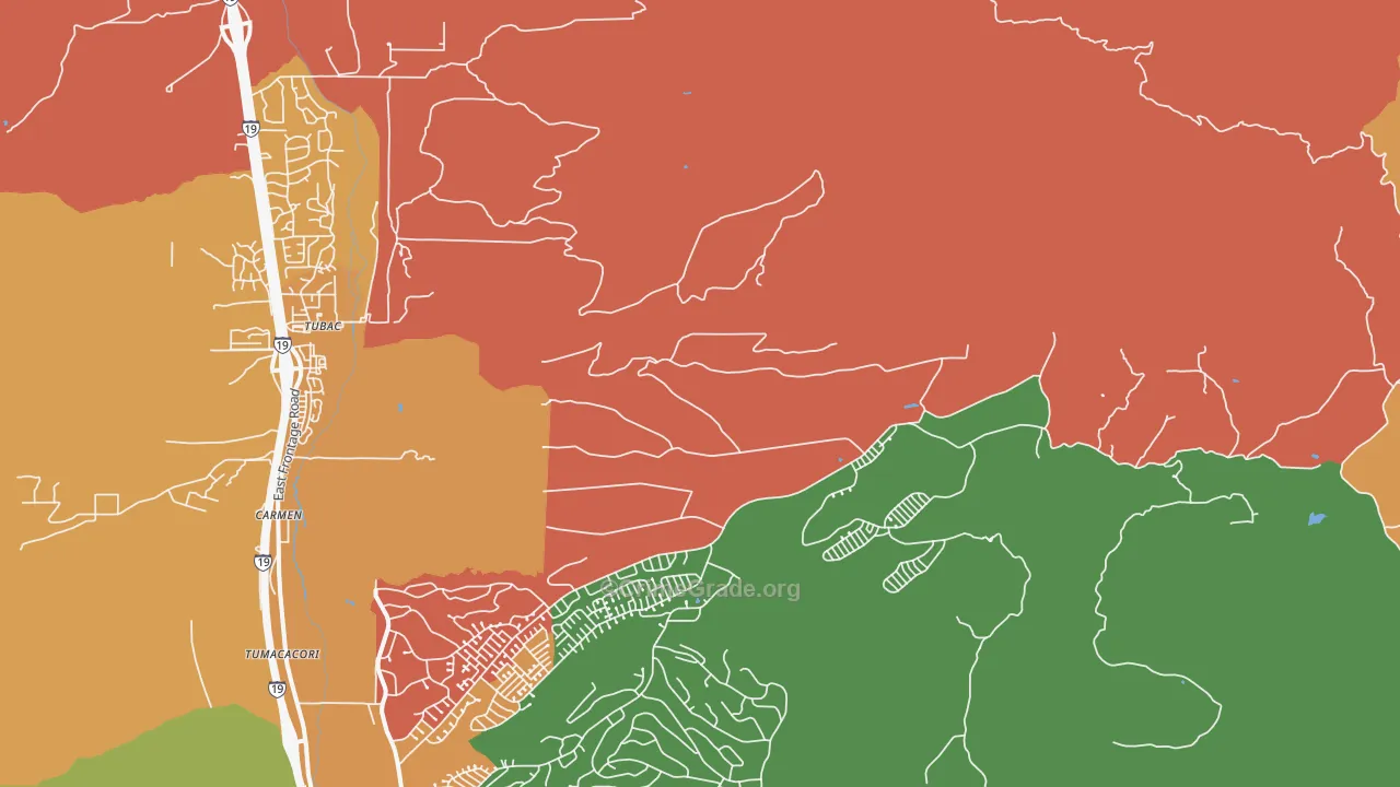 Carmen, AZ Map of Burglary Rates