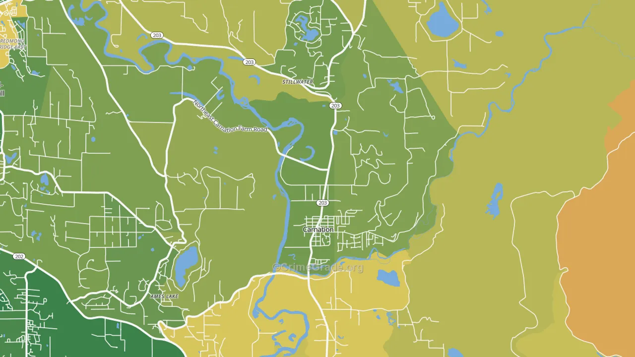 Carnation, WA Map of Burglary Rates