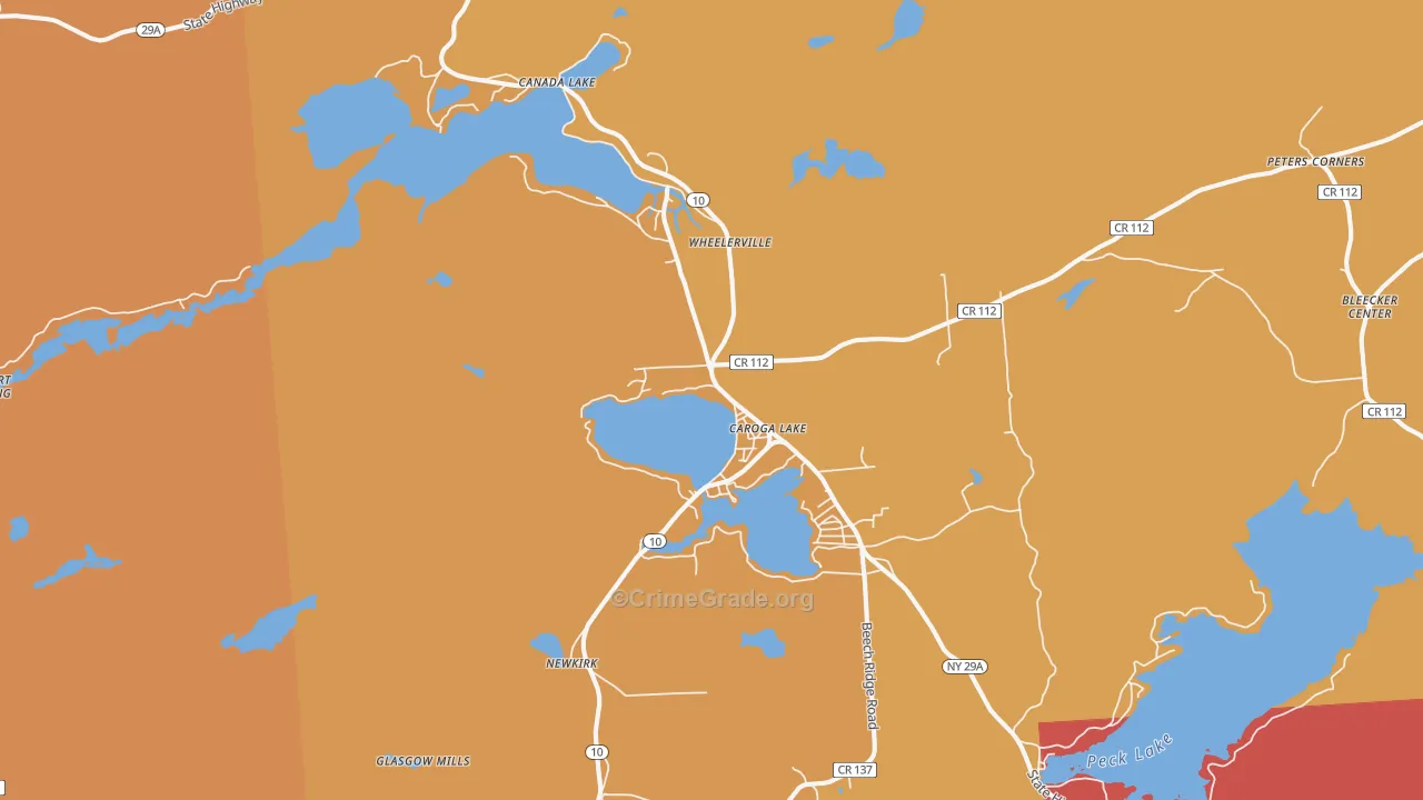 Caroga Lake, NY Map of Burglary Rates