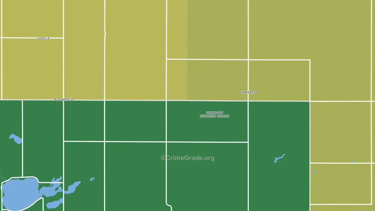 Carpenter, SD Map of Burglary Rates