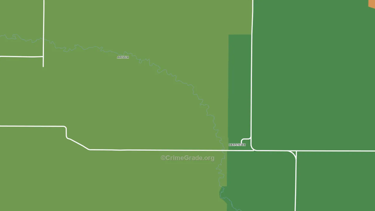 Carpenter, WY Map of Burglary Rates