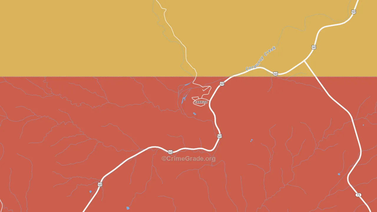 Carrizo, AZ Map of Burglary Rates