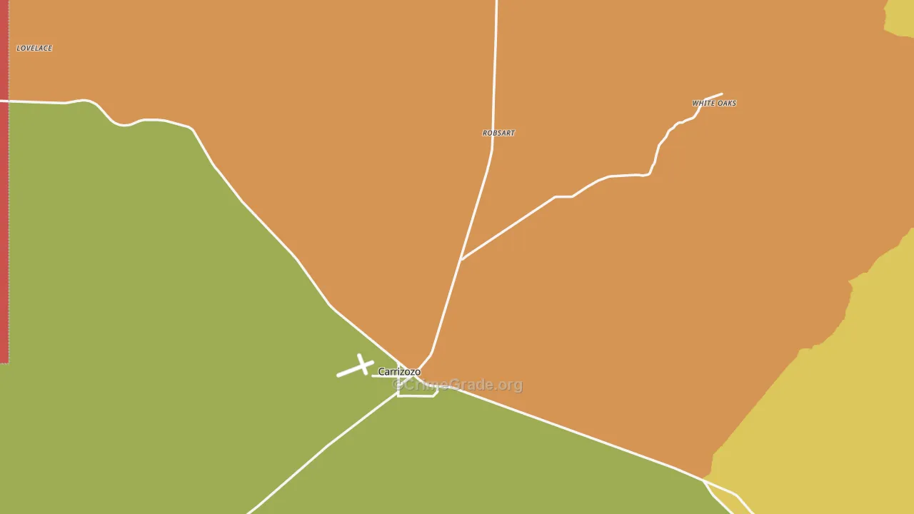 Carrizozo, NM Map of Burglary Rates