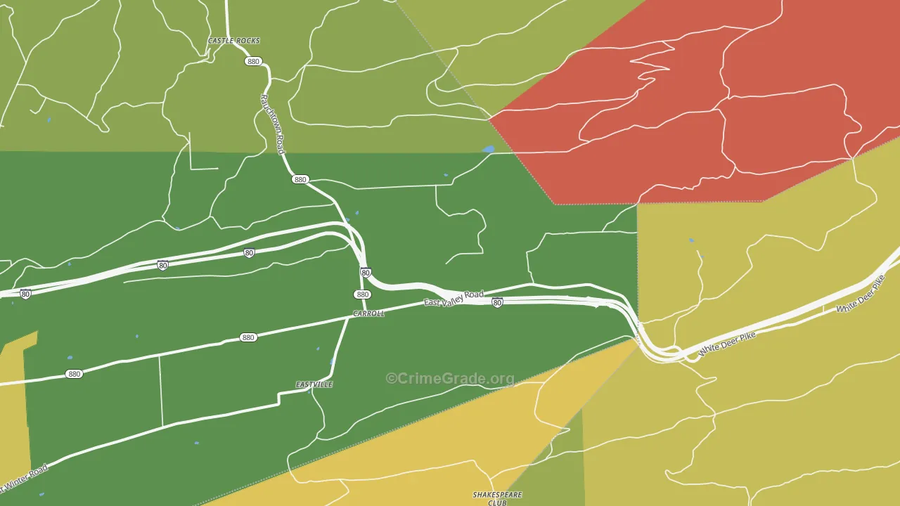 Carroll, PA Map of Burglary Rates