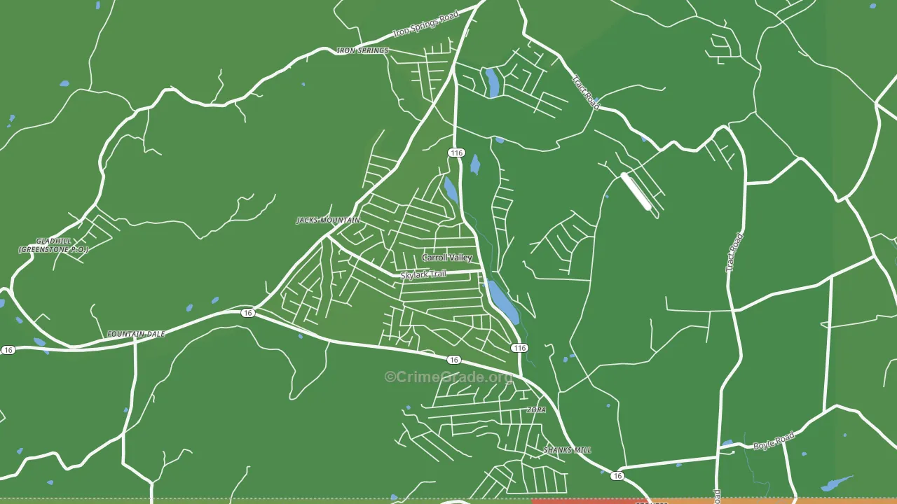 Carroll Valley, PA Map of Burglary Rates