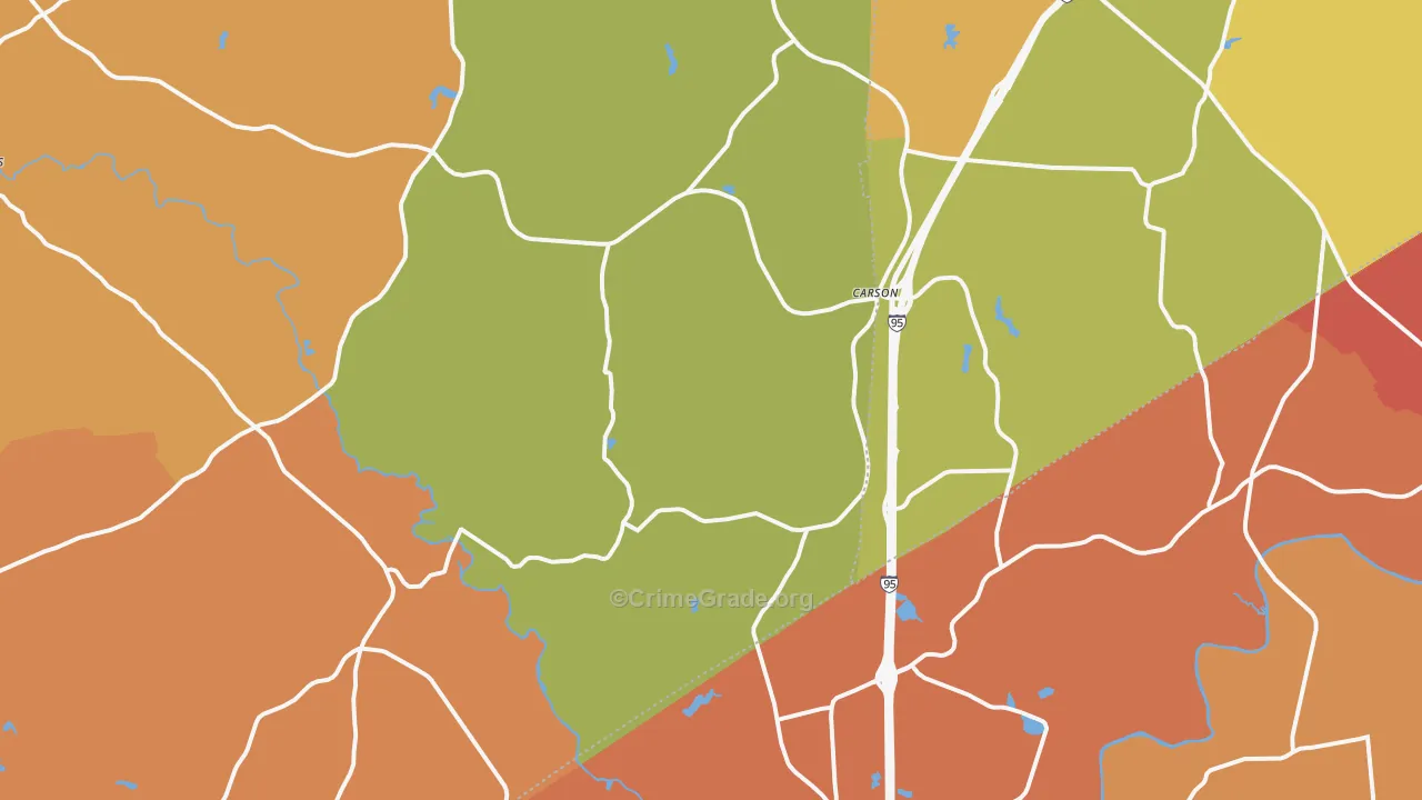 Carson, VA Map of Burglary Rates
