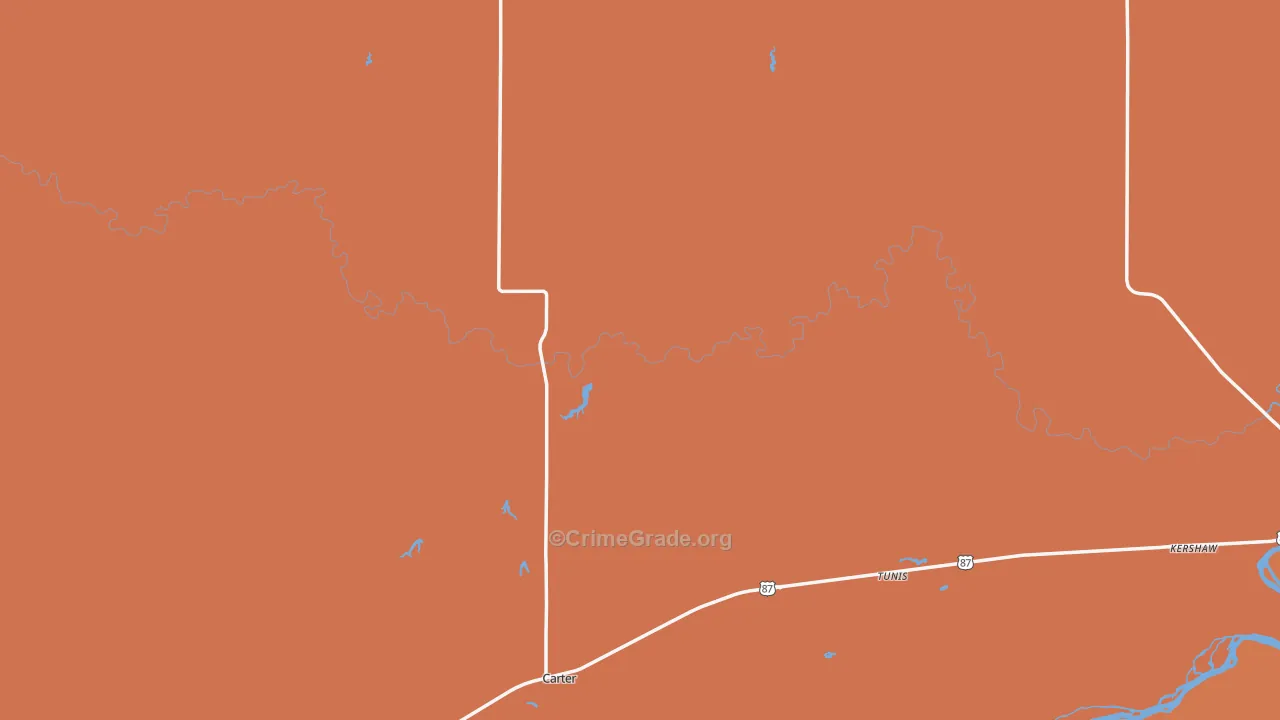 Carter, MT Map of Burglary Rates