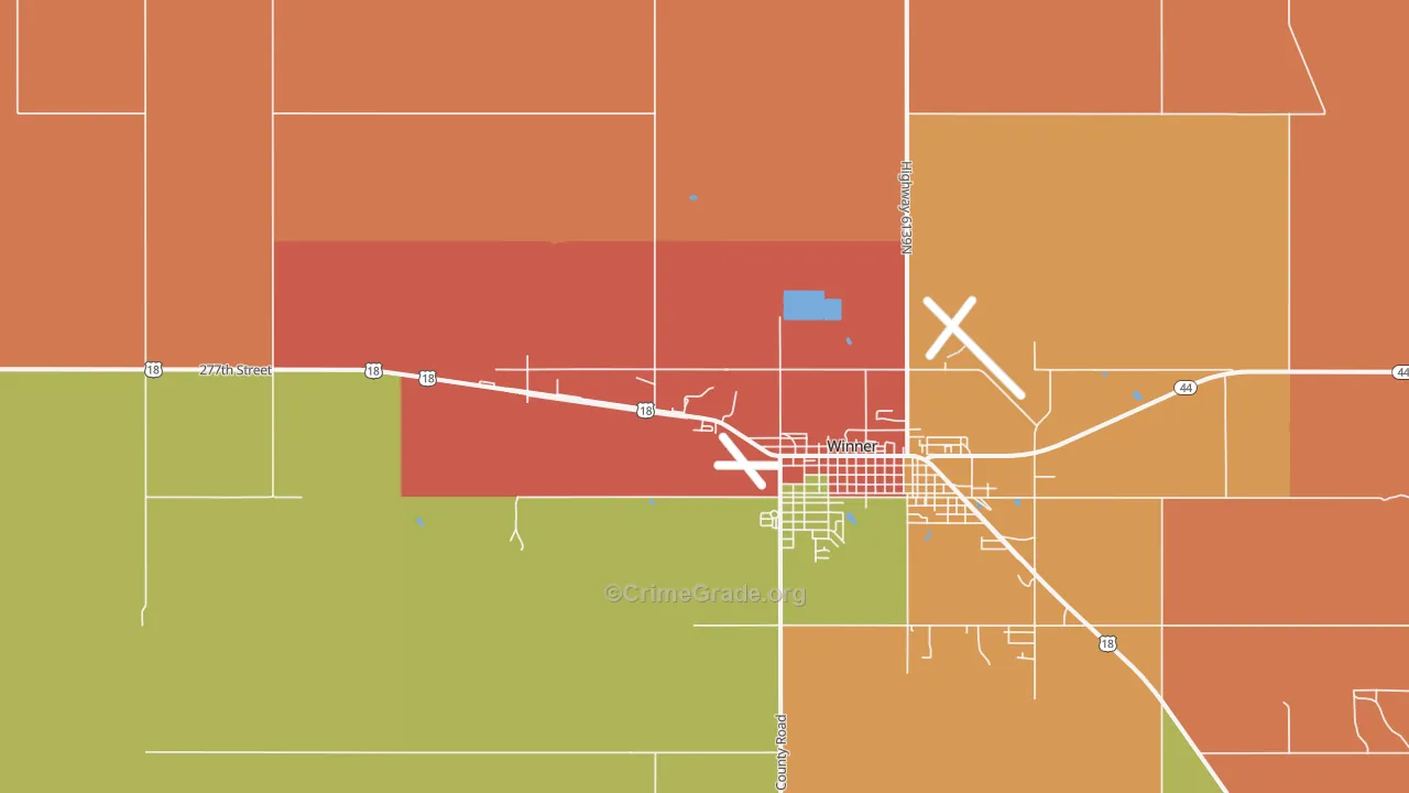 Carter, SD Map of Burglary Rates