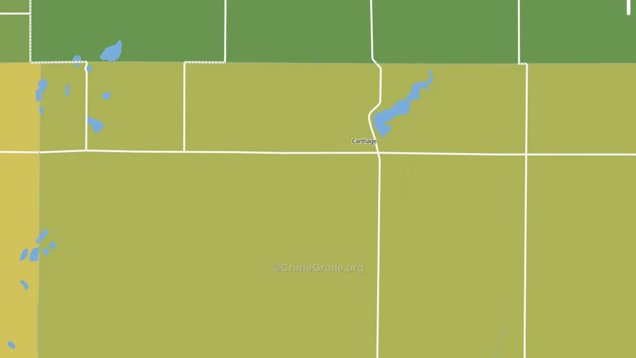 Carthage, SD Map of Burglary Rates