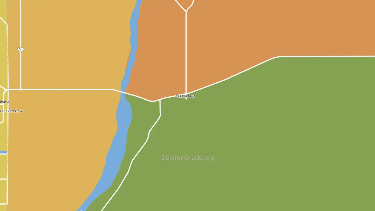 Cartwright, ND Map of Burglary Rates