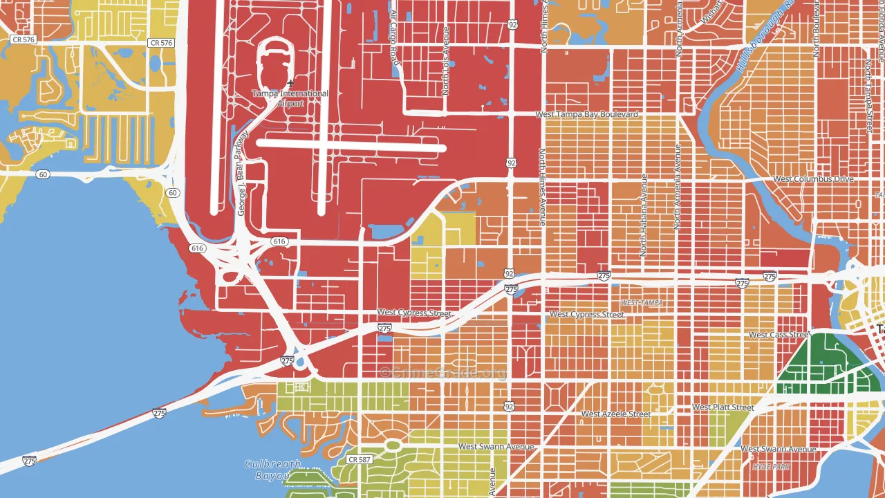 Carver City-Lincoln Gardens, Tampa, FL Map of Burglary Rates