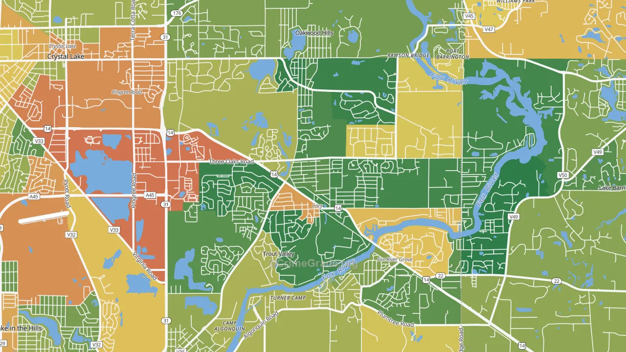 Cary, IL Map of Burglary Rates