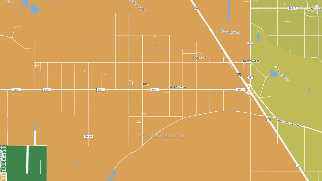 Casa Blanca, AZ Map of Burglary Rates