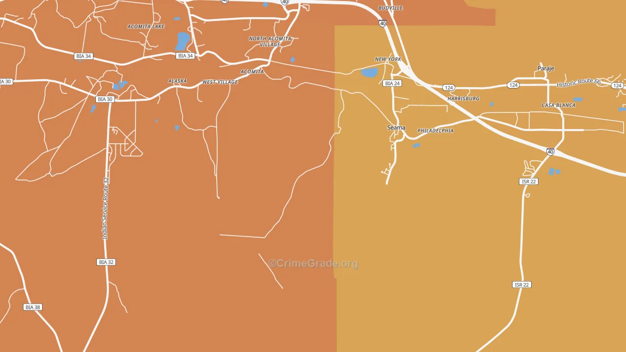 Casa Blanca, NM Map of Burglary Rates