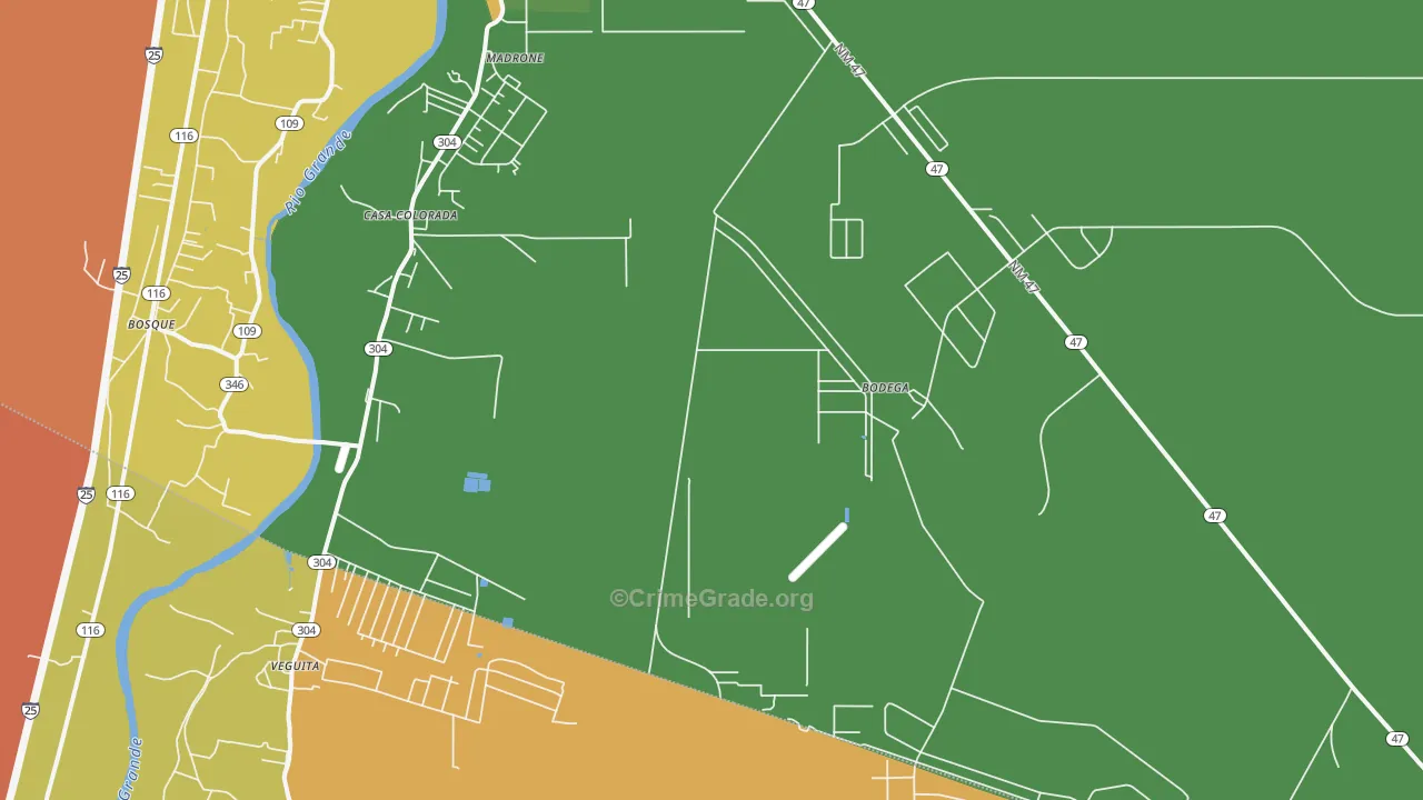 Casa Colorada, NM Map of Burglary Rates