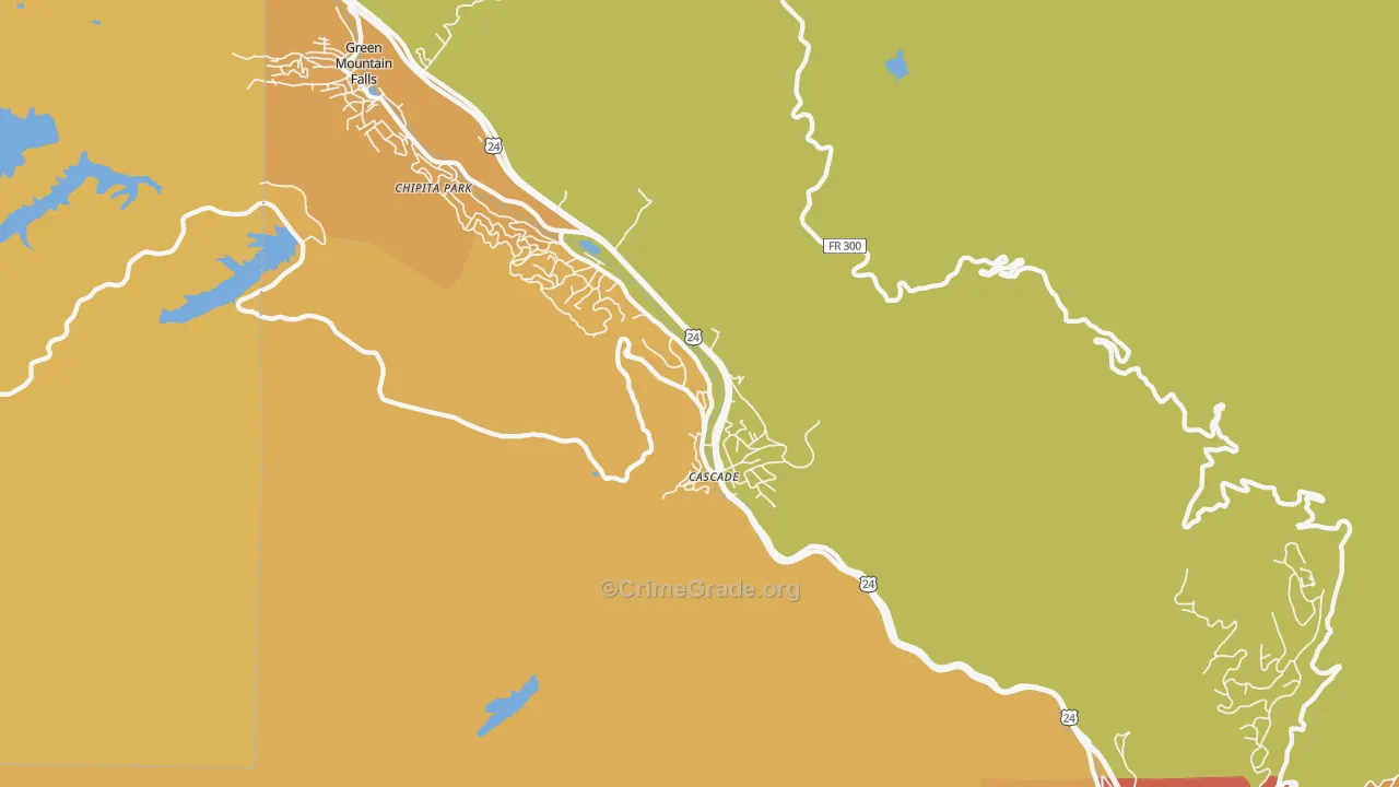 Cascade, CO Map of Burglary Rates