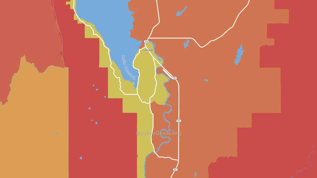 Cascade, ID Map of Burglary Rates