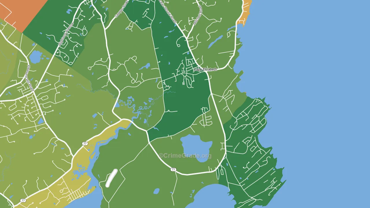 Cash Corner, ME Map of Burglary Rates