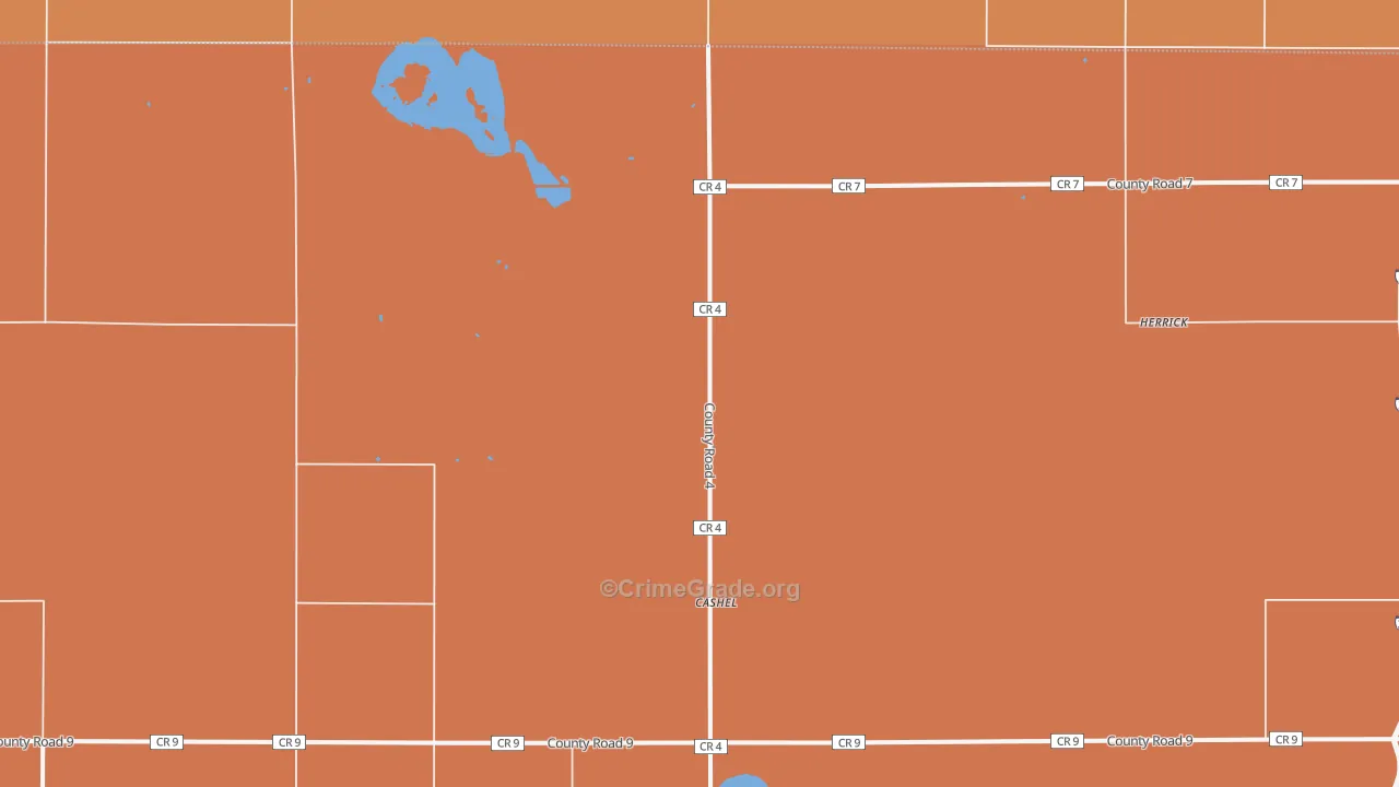 Cashel, ND Map of Burglary Rates