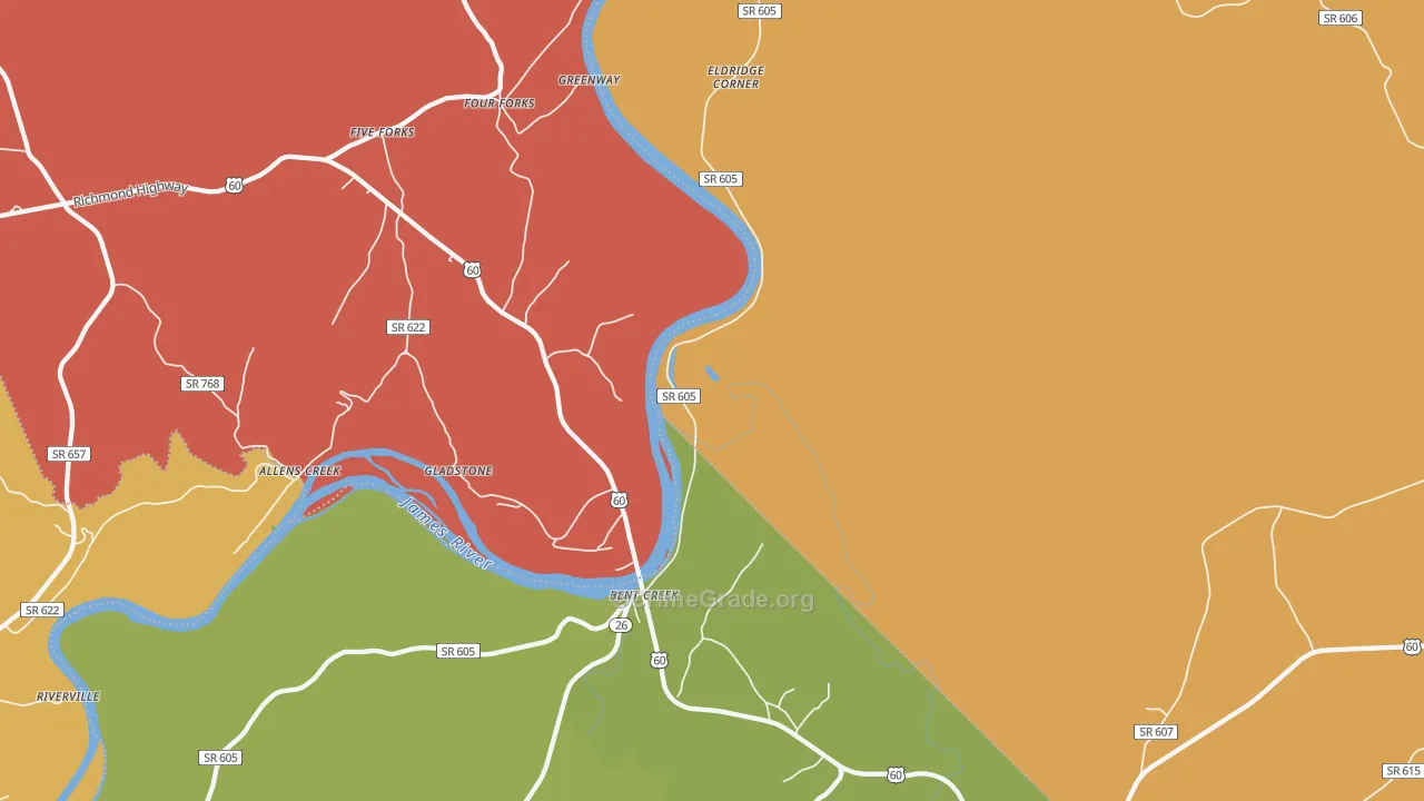 Caskie, VA Map of Burglary Rates