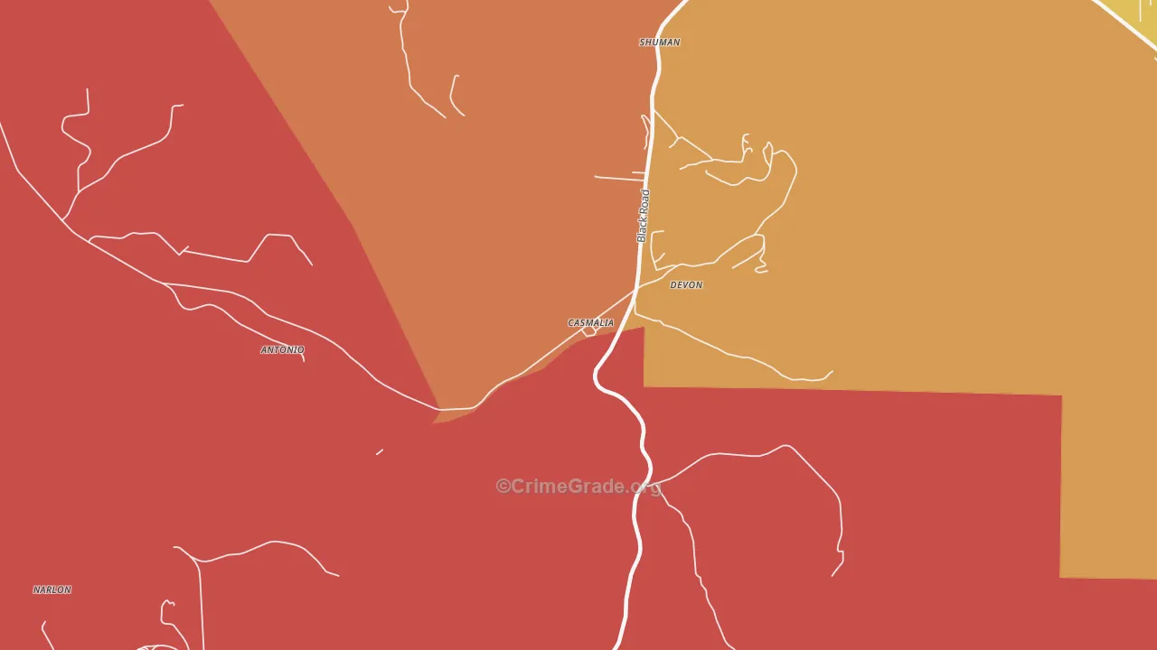 Casmalia, CA Map of Burglary Rates