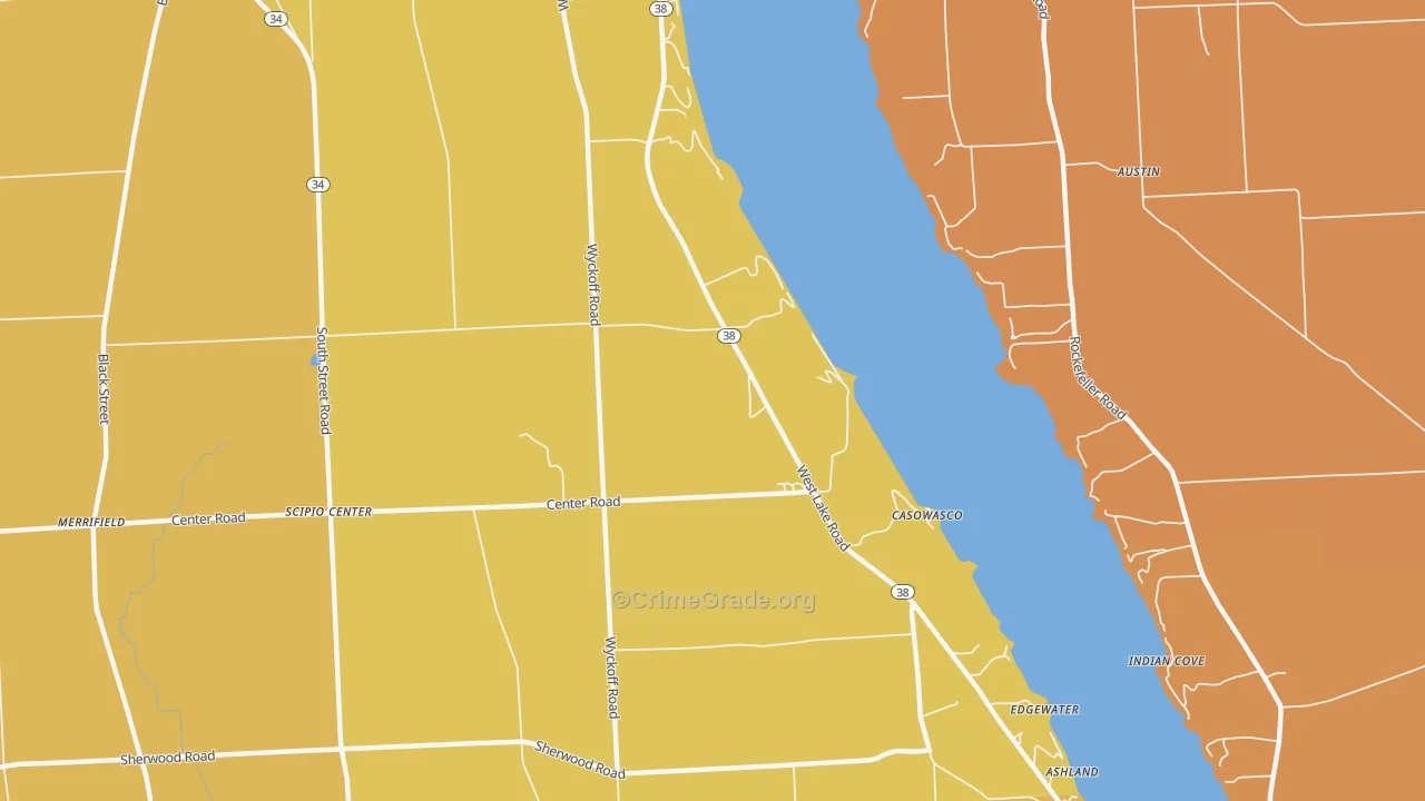 Casowasco, NY Map of Burglary Rates