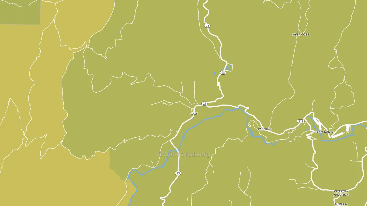Cass, AR Map of Burglary Rates