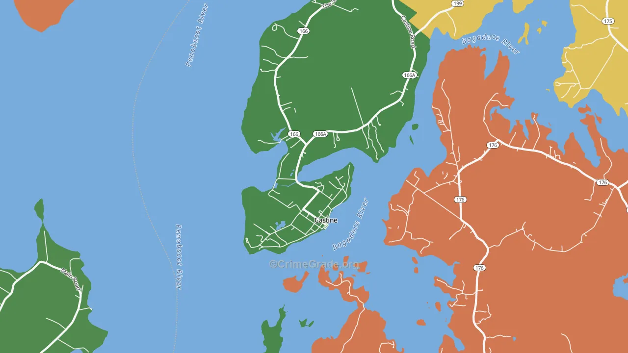 Castine, ME Map of Burglary Rates