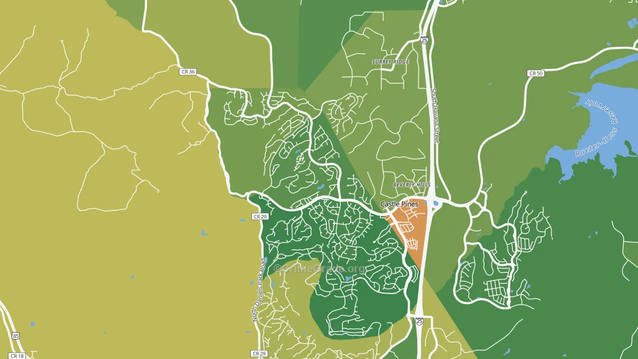 Castle Pines North, CO Map of Burglary Rates