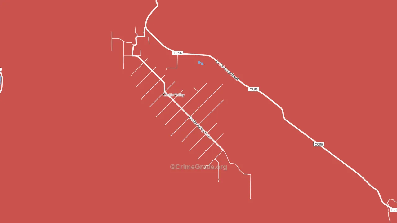 Castle Valley, UT Map of Burglary Rates