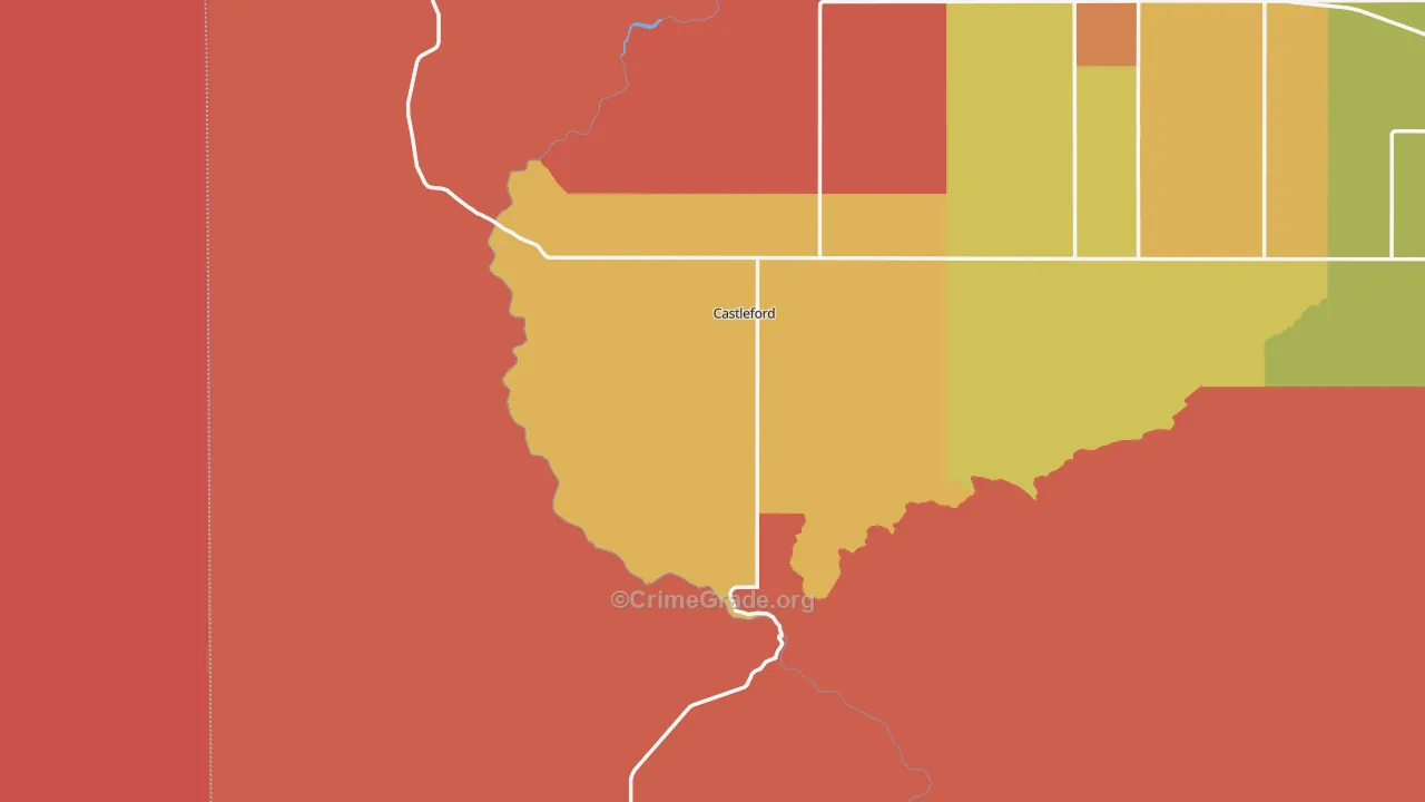 Castleford, ID Map of Burglary Rates