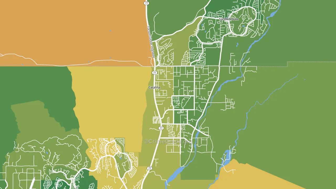 Catalina, AZ Map of Burglary Rates